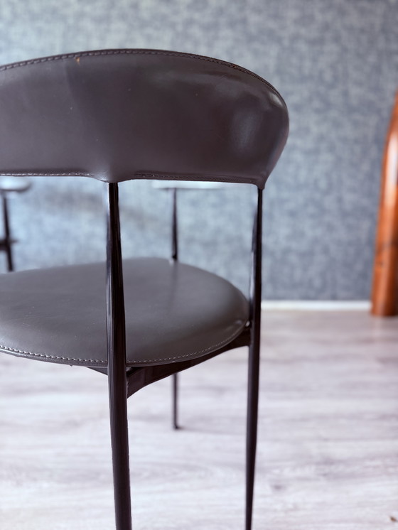 Image 1 of 4x poltrone vintage in pelle Fasem p40, Vegni & Gualtierotti, anni '90