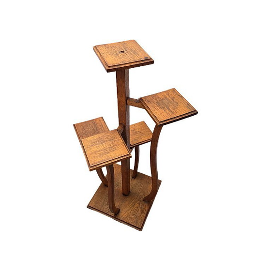 Table à plantes en chêne de style Art déco français, vers 1920/30 – Porte-plantes, Wood (photo 3 of 8)