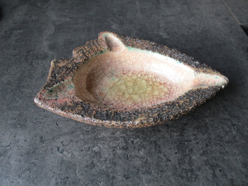 Pieter Groeneveld, ashtray, glazed, with crackled interior, marked.