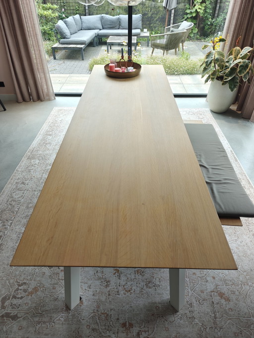 Mesa de comedor Studio HENK (280*90) con banco de comedor a juego. – eettafels, rvs, Wood