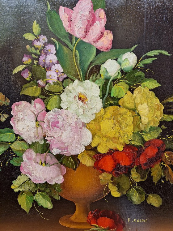 Nature Morte aux Fleurs – R. Rosini, Peintures et dessins, Wood, Canvas (photo 8 of 20)