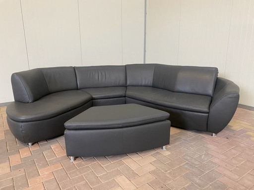 Hummel Design hoekbank van grijs leer