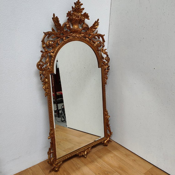 Image 1 of Vintage goudkleurige Barok Rococo spiegel, schouwspiegel Regency