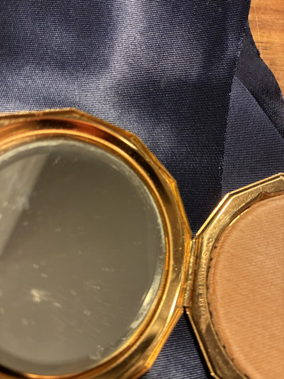 Image 1 of Poudrier Caron Paris avec miroir, houppette et poudre