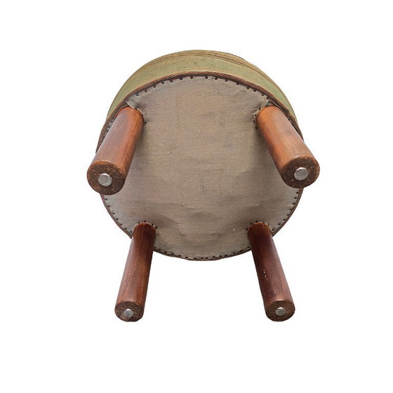 Image 1 of Vintage ottoman/stool with ribbed fabric, circa 1970s