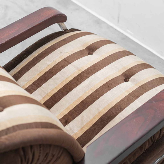 Poltrona vintage Malga in tessuto a righe – Design anni '70 – Poltrone, Wood, Metal (photo 7 of 9)