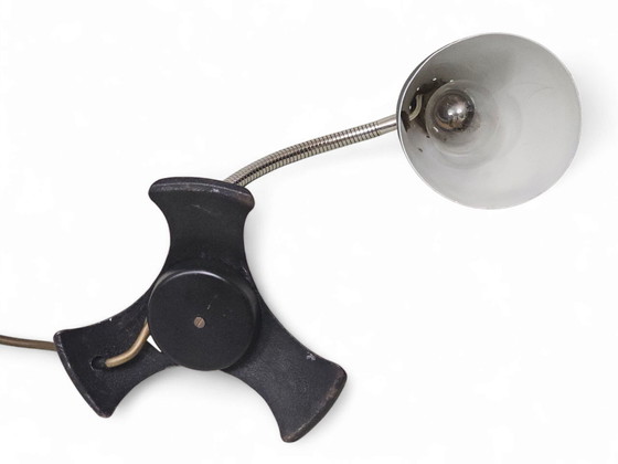Table Lamp / Desk Lamp Crow's Foot, Mid-Century – Metal, Chrome (photo 7 of 9)