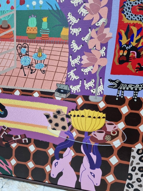 Image 1 of Frances Eckhardt - Oeuvre d'art détaillée peinte à la main 100x150 cm