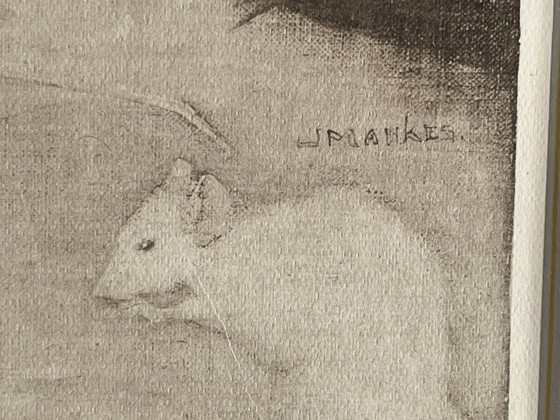 Image 1 of Jan Mankes (1889-1920) - Topi bianchi su rilegatura in pergamena