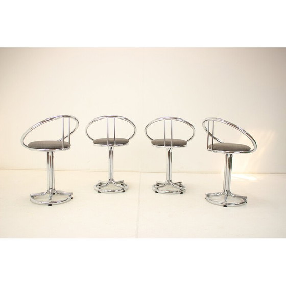 Image 1 of Ensemble de 4 tabourets de bar vintage, Italie 1970