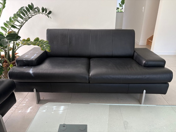 Image 1 of Sofá Rolf Benz AK644 de cuero negro (2 unidades)