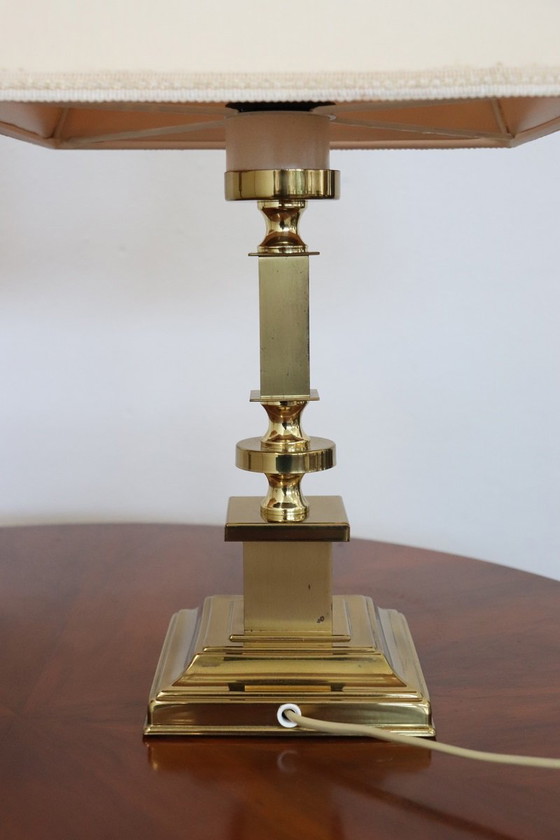 Image 1 of Golden Bedside Table Lamps, Italy 1970s, Set of 2