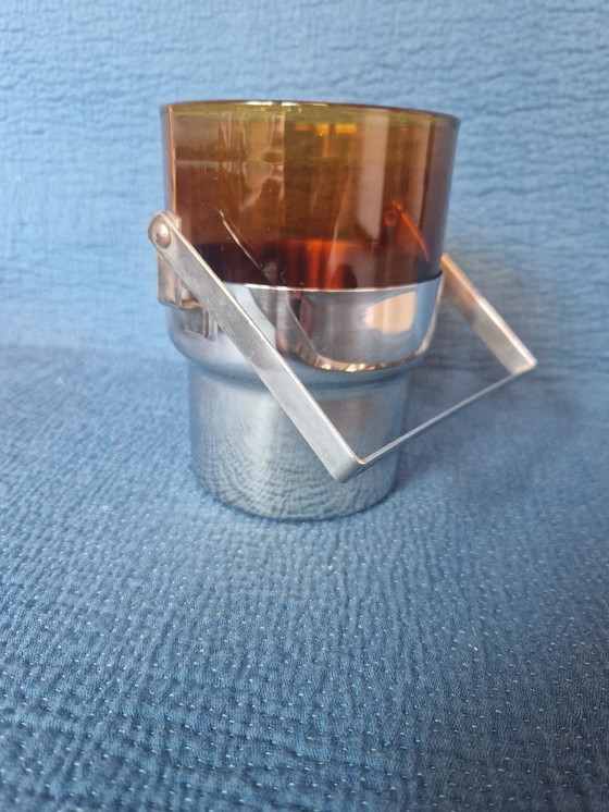 Image 1 of 1960s/70s steel and glass cocktail set Made in Italy