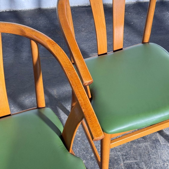 Image 1 of Set of 4 Carl-Ewert Ekström Chairs, Reupholstered in Leather, 1970s
