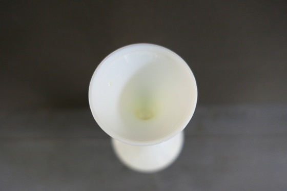 Image 1 of Vintage Opaline Vase White on Foot