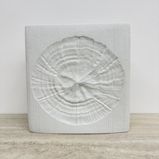 Jarrón de cerámica blanca Rosenthal Martin Freyer raro, años 60
