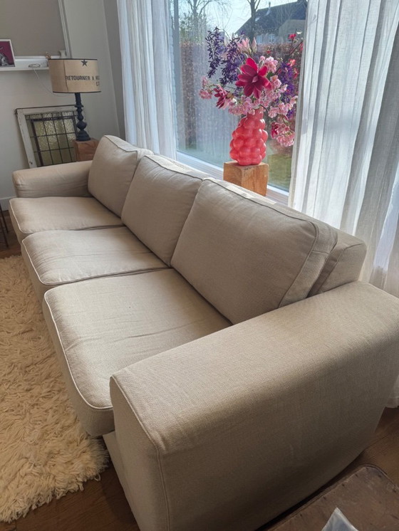 Image 1 of Linteloo; 4 persoons bank, love seat & hocker