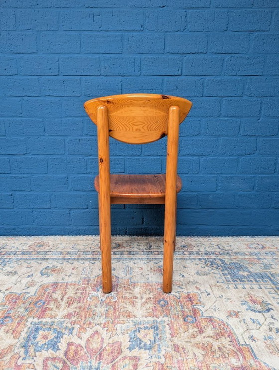 Image 1 of Vintage grenen eettafel met vier stoelen, jaren 70