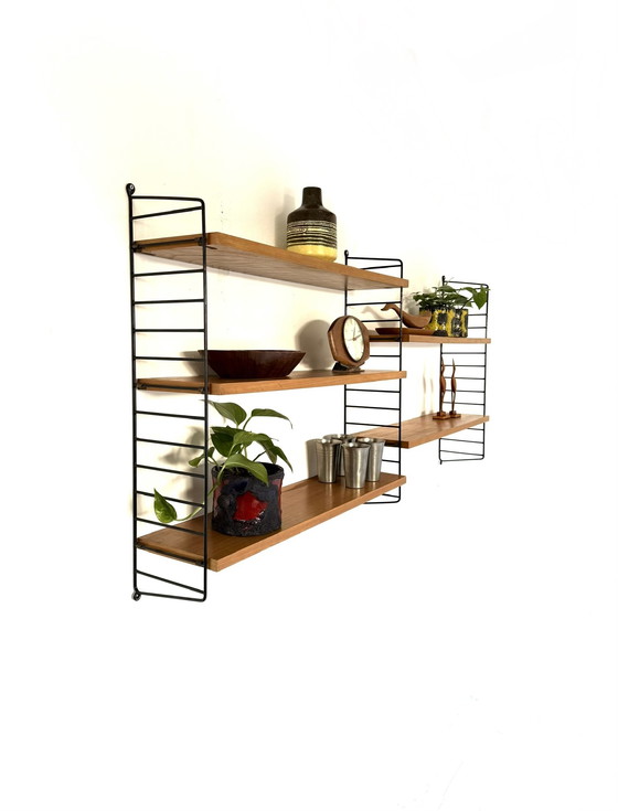 Image 1 of Vintage modular teak wall rack, Nisse String ‘60