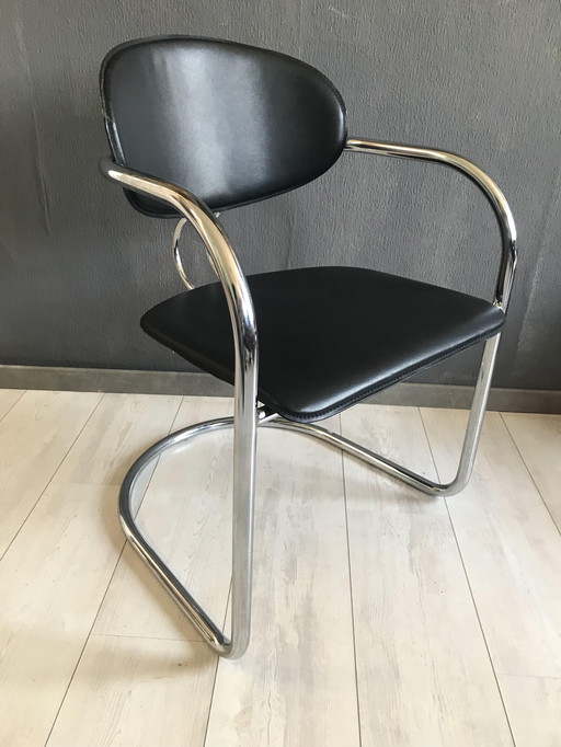 Effezeta Chair Chrome Frame Skai Italy
