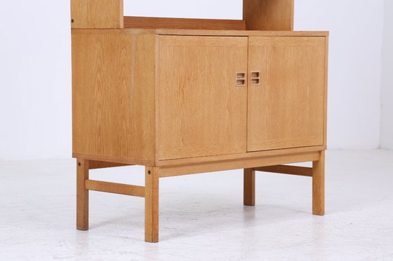 Image 1 of Vintage vitrinekast 60s | Mid Century glazen kast retro plank hout opslag #05-92