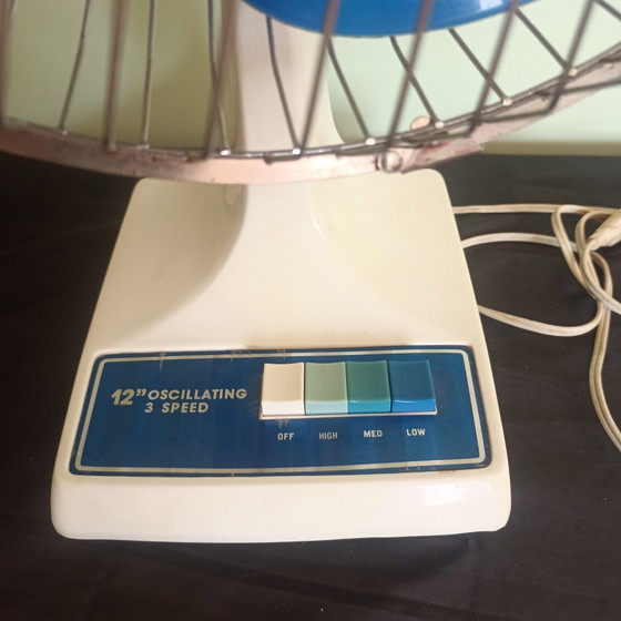 Image 1 of Ventilateur de table vintage KDK (Panasonic) style Space Age – années 1970 – État impeccable