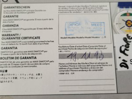 Image 1 of Orologio da parete Jean Michel Folon di Swatch 1993