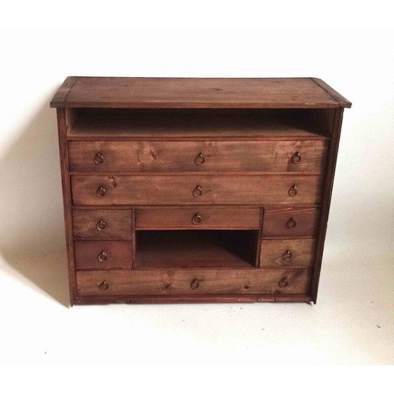 Image 1 of Vintage walnut watchmaker's cabinet, 1930