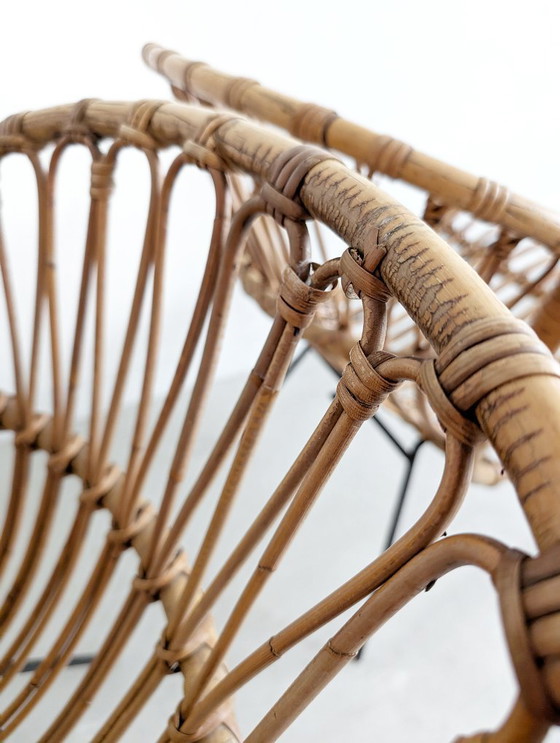 Image 1 of Ensemble de 2 chaises longues en rotin 1960