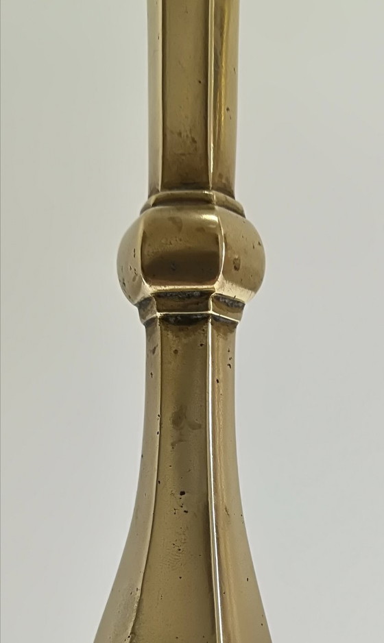 Image 1 of lampe laiton verre opalin années 60