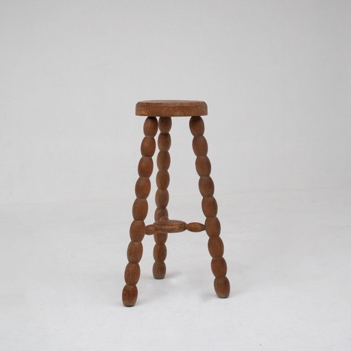 Sgabello a rocchetto in legno vintage