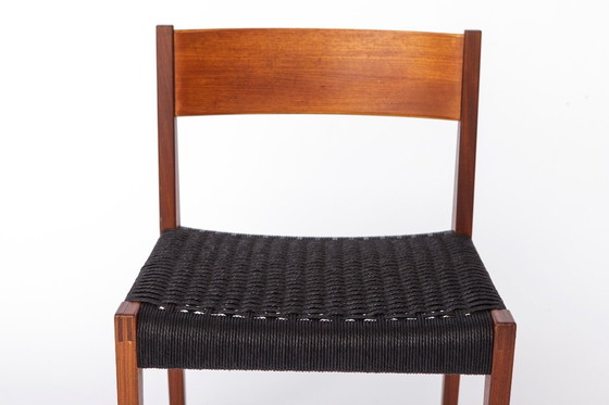 Image 1 of Vintage Poul Cadovius Chair “Pia” for Cado, Danish Teak Chair 1960s, Black Danish Cord Seat, Mid Century Modern