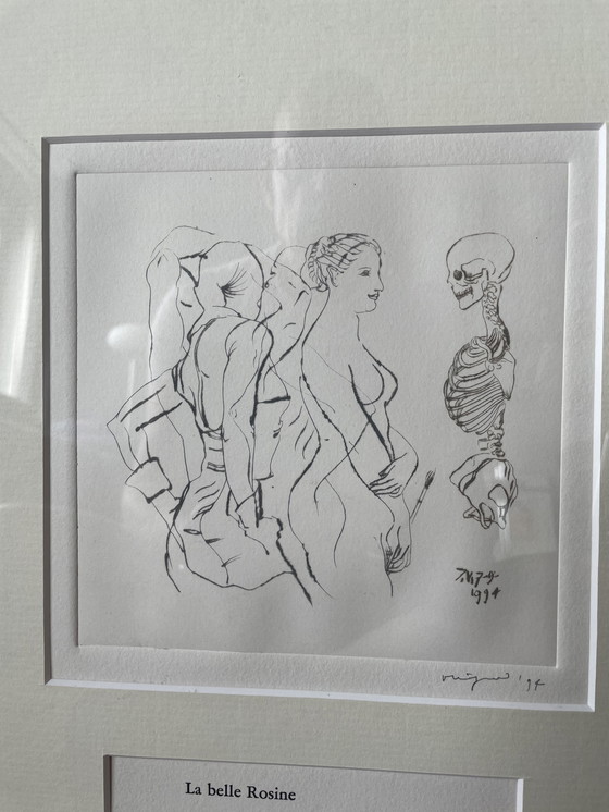 Image 1 of Janneke Viegers haar ets La Belle Rosine