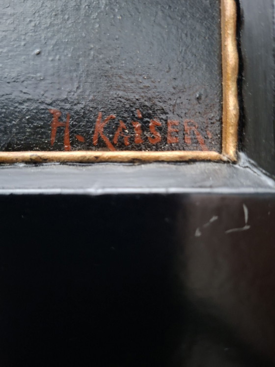 Cuadro mujer con carta, H. Kaiser, Arte, Madera, Lienzo, Beige (foto 7 de 8)