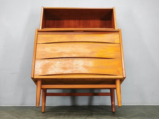 Image 1 of Secrétaire danois moderne en teck avec tiroirs, années 1960