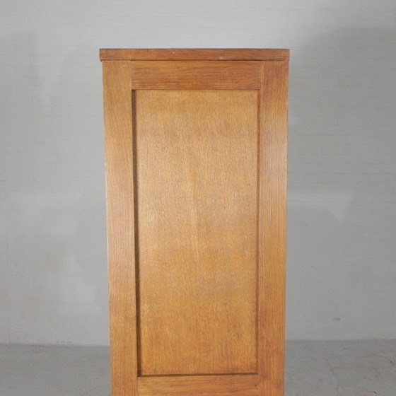 Oak tambour cabinet with 2 doors, 150 cm high, 1950s, Filing cabinets, Wood, Brown, Vintage (photo 8 of 15)