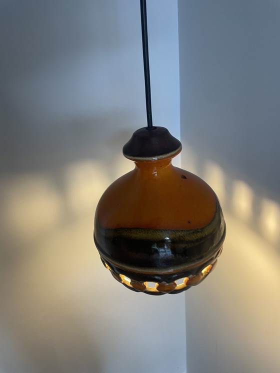 Image 1 of Set di 2 lampade a sospensione PAN Fat Lava Orange