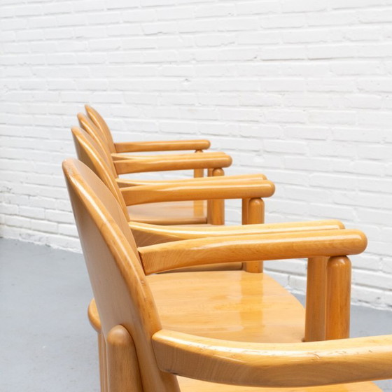 Image 1 of Set of 4 Vintage Beech Dining Chairs
