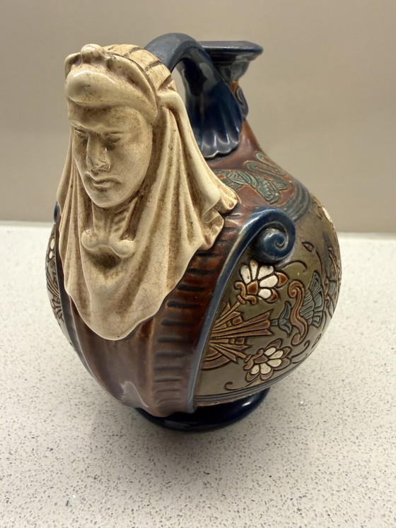 Majolika-Krug im ägyptischen Stil, um 1880. Gerbing & Stephan – Gerbing&Stephan, Dekorative Objekte, Ceramic (photo 2 of 15)