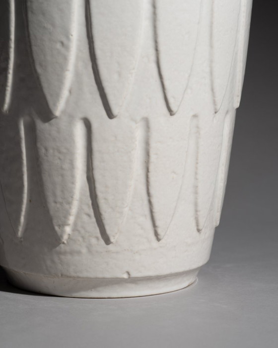 Image 1 of Vase de sol blanc Bay Keramik (modèle 8040), céramique ouest-allemande des années 1960-1970, H 40 cm