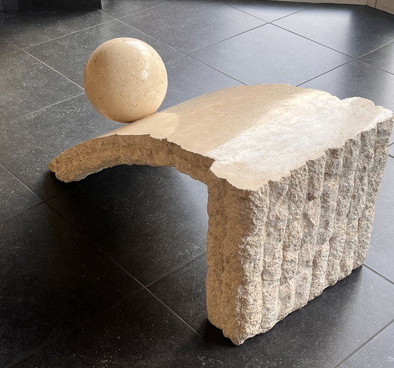 Image 1 of Tavolino da caffè vintage in pietra Mactan degli anni '80