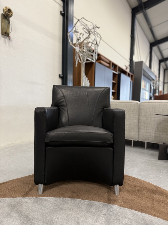 Image 1 of Sillón Leolux Dolcinea de piel negra