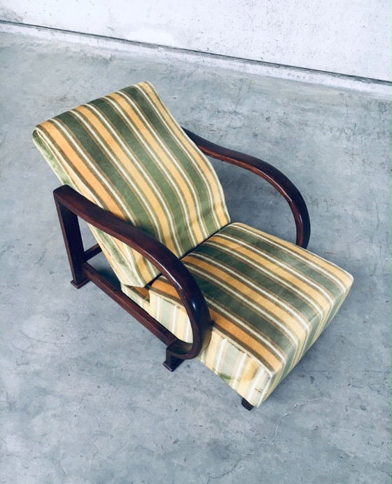 Image 1 of Art Deco Reclining Bentwood Armchair Lounge Chair Set 1930's