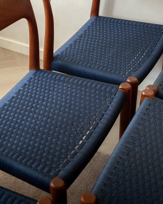 Image 1 of Danish Modern Teak Dining Chairs Model 77 by Niels Otto Møller for J.L. Møllers Møbelfabrik, Denmark, 1960s, Set of 6