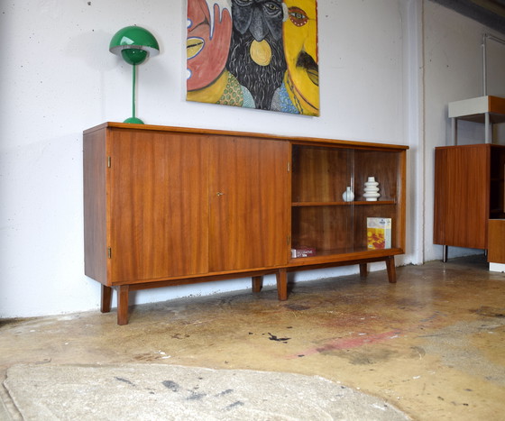 Image 1 of 1950s Vintage Sideboard Vitrine Schrank Mid Century Kommode 
