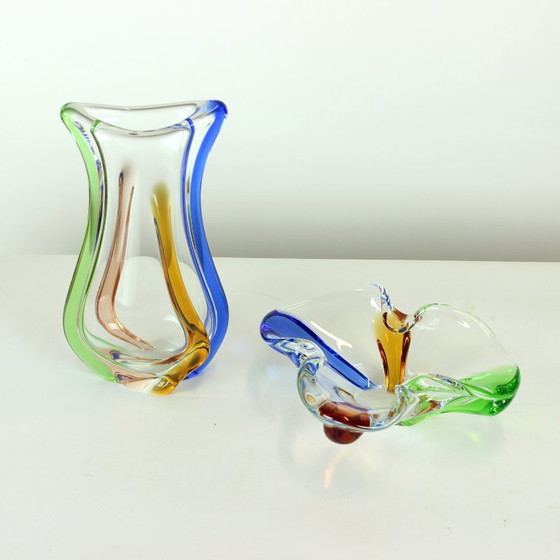 Image 1 of Design Art Rhapsody Collection Glass Bowl By Frantisek Zemek, Czechoslovakia 1960s