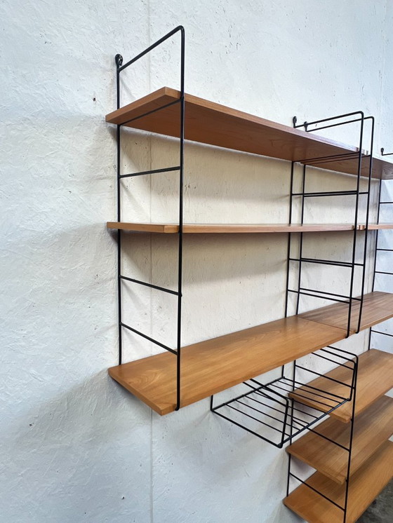 Image 1 of Étagère murale vintage en hêtre / système mural modulaire, Allemagne années 1970