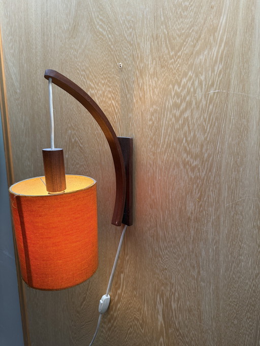 Lampe de jardin vintage en teck, 60 ans, avec étagères en plastique
