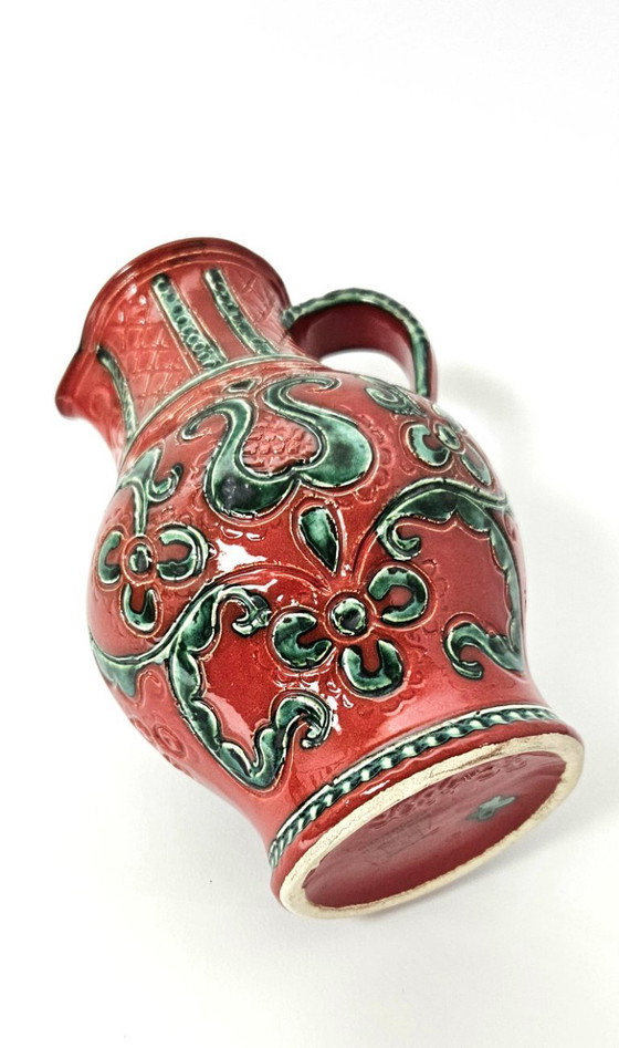 Image 1 of Pichet en céramique peint à la main vintage GMUNDNER Keramik Autriche du milieu du siècle