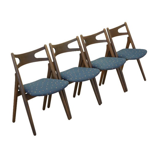 Set di quattro sedie in rovere, design danese, anni '60, designer: Hans J. Wegner